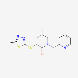 molecular formula C15H20N4OS2 B5902506 N-isobutyl-2-[(5-methyl-1,3,4-thiadiazol-2-yl)thio]-N-(pyridin-2-ylmethyl)acetamide 