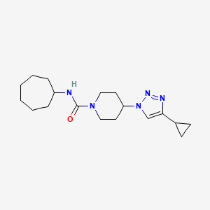 molecular formula C18H29N5O B5902509 N-cycloheptyl-4-(4-cyclopropyl-1H-1,2,3-triazol-1-yl)piperidine-1-carboxamide 
