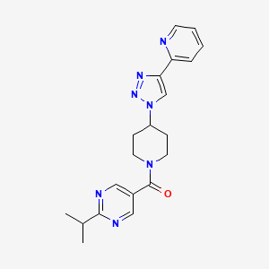 molecular formula C20H23N7O B5902519 2-isopropyl-5-{[4-(4-pyridin-2-yl-1H-1,2,3-triazol-1-yl)piperidin-1-yl]carbonyl}pyrimidine 