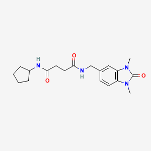molecular formula C19H26N4O3 B5902532 N-cyclopentyl-N'-[(1,3-dimethyl-2-oxo-2,3-dihydro-1H-benzimidazol-5-yl)methyl]succinamide 