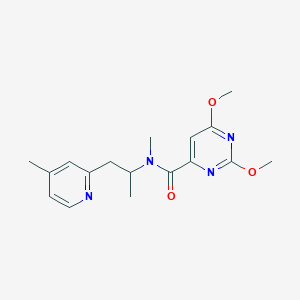 molecular formula C17H22N4O3 B5902534 2,6-dimethoxy-N-methyl-N-[1-methyl-2-(4-methylpyridin-2-yl)ethyl]pyrimidine-4-carboxamide 