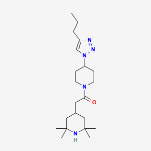 molecular formula C21H37N5O B5902541 2,2,6,6-tetramethyl-4-{2-oxo-2-[4-(4-propyl-1H-1,2,3-triazol-1-yl)-1-piperidinyl]ethyl}piperidine trifluoroacetate 