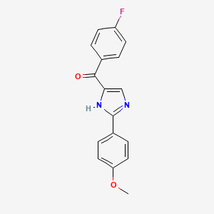 molecular formula C17H13FN2O2 B590255 (4-Fluorophenyl)(2-(4-methoxyphenyl)-1H-imidazol-4-yl)methanone CAS No. 1253697-49-2