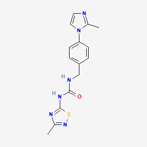 molecular formula C15H16N6OS B5902550 N-[4-(2-methyl-1H-imidazol-1-yl)benzyl]-N'-(3-methyl-1,2,4-thiadiazol-5-yl)urea 