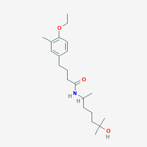 molecular formula C21H35NO3 B5902561 4-(4-ethoxy-3-methylphenyl)-N-(5-hydroxy-1,5-dimethylhexyl)butanamide 