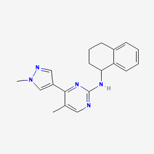 molecular formula C19H21N5 B5902570 5-methyl-4-(1-methyl-1H-pyrazol-4-yl)-N-(1,2,3,4-tetrahydronaphthalen-1-yl)pyrimidin-2-amine 