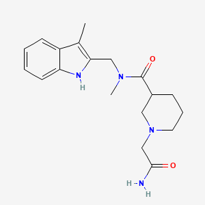 molecular formula C19H26N4O2 B5902576 1-(2-amino-2-oxoethyl)-N-methyl-N-[(3-methyl-1H-indol-2-yl)methyl]piperidine-3-carboxamide 