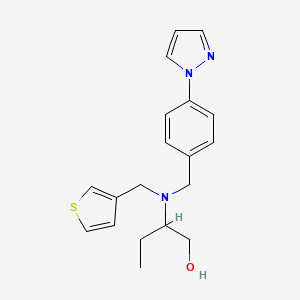 molecular formula C19H23N3OS B5902583 2-[[4-(1H-pyrazol-1-yl)benzyl](3-thienylmethyl)amino]butan-1-ol 