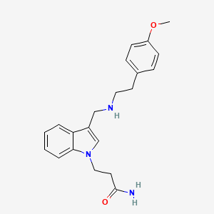 molecular formula C21H25N3O2 B5902584 3-[3-({[2-(4-methoxyphenyl)ethyl]amino}methyl)-1H-indol-1-yl]propanamide 