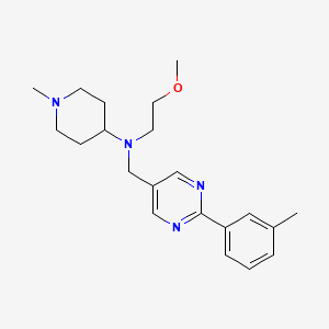 molecular formula C21H30N4O B5902588 N-(2-methoxyethyl)-1-methyl-N-{[2-(3-methylphenyl)pyrimidin-5-yl]methyl}piperidin-4-amine 