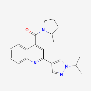 molecular formula C21H24N4O B5902594 2-(1-isopropyl-1H-pyrazol-4-yl)-4-[(2-methylpyrrolidin-1-yl)carbonyl]quinoline 