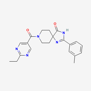 molecular formula C21H23N5O2 B5902605 8-[(2-ethylpyrimidin-5-yl)carbonyl]-2-(3-methylphenyl)-1,3,8-triazaspiro[4.5]dec-1-en-4-one 