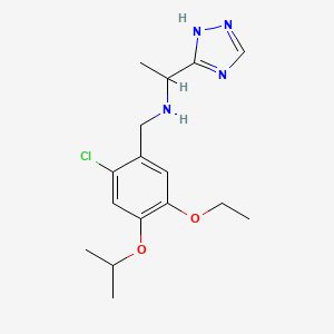 molecular formula C16H23ClN4O2 B5902614 (2-chloro-5-ethoxy-4-isopropoxybenzyl)[1-(1H-1,2,4-triazol-5-yl)ethyl]amine 