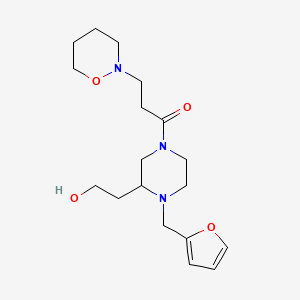 molecular formula C18H29N3O4 B5902620 2-{1-(2-furylmethyl)-4-[3-(1,2-oxazinan-2-yl)propanoyl]piperazin-2-yl}ethanol 