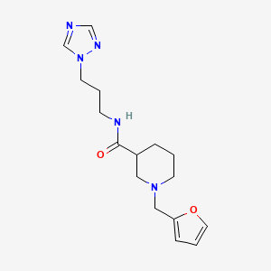 molecular formula C16H23N5O2 B5902623 1-(2-furylmethyl)-N-[3-(1H-1,2,4-triazol-1-yl)propyl]piperidine-3-carboxamide 