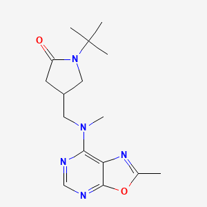 1-tert-butyl-4-{[methyl(2-methyl[1,3]oxazolo[5,4-d]pyrimidin-7-yl)amino]methyl}pyrrolidin-2-one