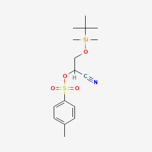 molecular formula C16H25NO4SSi B590264 3-(tert-Butyldimethylsilyloxy)-2-hydroxy-2-O-tosyl-propanenitrile CAS No. 1079950-23-4