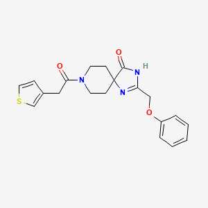 molecular formula C20H21N3O3S B5902640 2-(phenoxymethyl)-8-(3-thienylacetyl)-1,3,8-triazaspiro[4.5]dec-1-en-4-one 