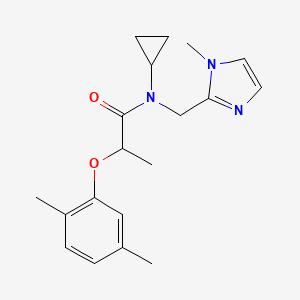 molecular formula C19H25N3O2 B5902652 N-cyclopropyl-2-(2,5-dimethylphenoxy)-N-[(1-methyl-1H-imidazol-2-yl)methyl]propanamide 