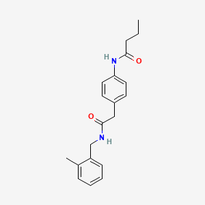 molecular formula C20H24N2O2 B5902669 N-(4-{2-[(2-methylbenzyl)amino]-2-oxoethyl}phenyl)butanamide 