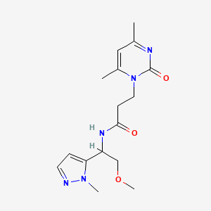 molecular formula C16H23N5O3 B5902697 3-(4,6-dimethyl-2-oxopyrimidin-1(2H)-yl)-N-[2-methoxy-1-(1-methyl-1H-pyrazol-5-yl)ethyl]propanamide 