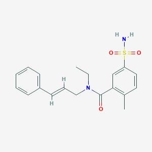 molecular formula C19H22N2O3S B5902729 5-(aminosulfonyl)-N-ethyl-2-methyl-N-[(2E)-3-phenylprop-2-en-1-yl]benzamide 