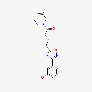molecular formula C19H25N3O3 B5902736 N-ethyl-4-[3-(3-methoxyphenyl)-1,2,4-oxadiazol-5-yl]-N-(2-methylprop-2-en-1-yl)butanamide 