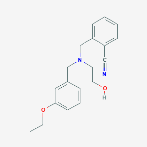 molecular formula C19H22N2O2 B5902743 2-{[(3-ethoxybenzyl)(2-hydroxyethyl)amino]methyl}benzonitrile 