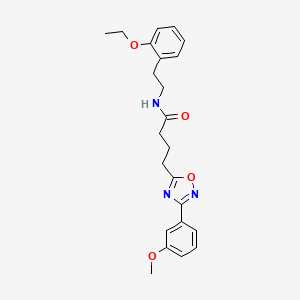 molecular formula C23H27N3O4 B5902747 N-[2-(2-ethoxyphenyl)ethyl]-4-[3-(3-methoxyphenyl)-1,2,4-oxadiazol-5-yl]butanamide 