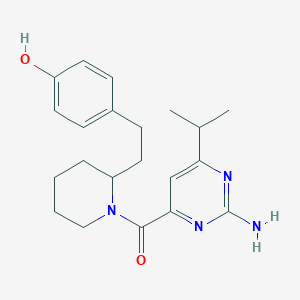 molecular formula C21H28N4O2 B5902756 4-(2-{1-[(2-amino-6-isopropylpyrimidin-4-yl)carbonyl]piperidin-2-yl}ethyl)phenol 