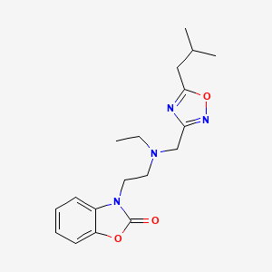 molecular formula C18H24N4O3 B5902795 3-(2-{ethyl[(5-isobutyl-1,2,4-oxadiazol-3-yl)methyl]amino}ethyl)-1,3-benzoxazol-2(3H)-one 