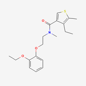 molecular formula C19H25NO3S B5902803 N-[2-(2-ethoxyphenoxy)ethyl]-4-ethyl-N,5-dimethylthiophene-3-carboxamide 