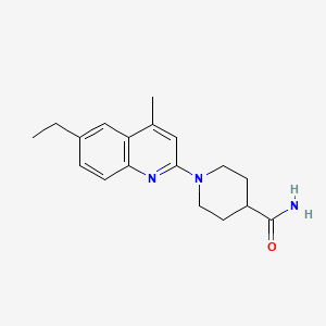 molecular formula C18H23N3O B5902824 1-(6-ethyl-4-methylquinolin-2-yl)piperidine-4-carboxamide 