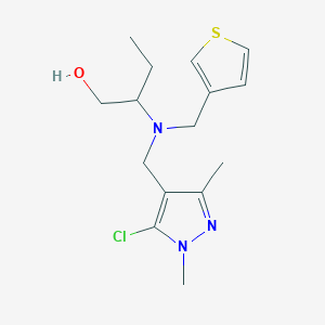 molecular formula C15H22ClN3OS B5902833 2-[[(5-chloro-1,3-dimethyl-1H-pyrazol-4-yl)methyl](3-thienylmethyl)amino]butan-1-ol 