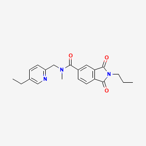 molecular formula C21H23N3O3 B5902847 N-[(5-ethylpyridin-2-yl)methyl]-N-methyl-1,3-dioxo-2-propylisoindoline-5-carboxamide 