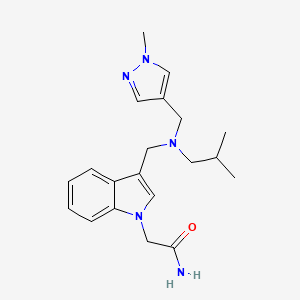 molecular formula C20H27N5O B5902867 2-[3-({isobutyl[(1-methyl-1H-pyrazol-4-yl)methyl]amino}methyl)-1H-indol-1-yl]acetamide 