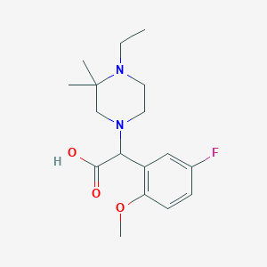 molecular formula C17H25FN2O3 B5902875 (4-ethyl-3,3-dimethylpiperazin-1-yl)(5-fluoro-2-methoxyphenyl)acetic acid 
