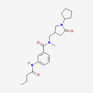 molecular formula C22H31N3O3 B5902880 3-(butyrylamino)-N-[(1-cyclopentyl-5-oxopyrrolidin-3-yl)methyl]-N-methylbenzamide 