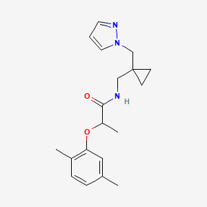 molecular formula C19H25N3O2 B5902881 2-(2,5-dimethylphenoxy)-N-{[1-(1H-pyrazol-1-ylmethyl)cyclopropyl]methyl}propanamide 