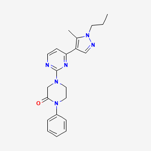 molecular formula C21H24N6O B5902908 4-[4-(5-methyl-1-propyl-1H-pyrazol-4-yl)pyrimidin-2-yl]-1-phenylpiperazin-2-one 