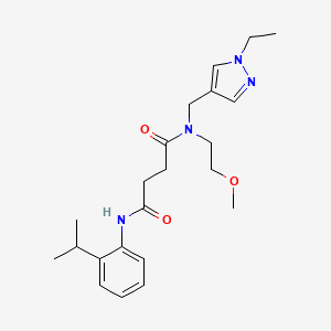 molecular formula C22H32N4O3 B5902911 N-[(1-ethyl-1H-pyrazol-4-yl)methyl]-N'-(2-isopropylphenyl)-N-(2-methoxyethyl)succinamide 