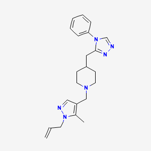 molecular formula C22H28N6 B5902933 1-[(1-allyl-5-methyl-1H-pyrazol-4-yl)methyl]-4-[(4-phenyl-4H-1,2,4-triazol-3-yl)methyl]piperidine 
