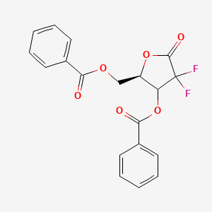 molecular formula C19H14F2O6 B590294 2-Deoxy-2,2-difluoro-D-threo-pentofuranos-1-ulose-3,5-dibenzoate CAS No. 122111-02-8