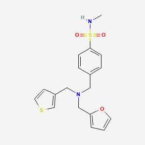 molecular formula C18H20N2O3S2 B5902943 4-{[(2-furylmethyl)(3-thienylmethyl)amino]methyl}-N-methylbenzenesulfonamide 