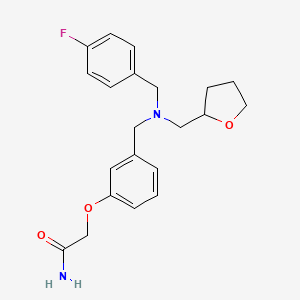 molecular formula C21H25FN2O3 B5902957 2-(3-{[(4-fluorobenzyl)(tetrahydrofuran-2-ylmethyl)amino]methyl}phenoxy)acetamide 