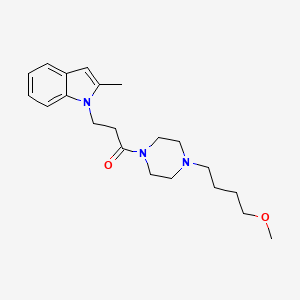 molecular formula C21H31N3O2 B5902976 1-{3-[4-(4-methoxybutyl)piperazin-1-yl]-3-oxopropyl}-2-methyl-1H-indole 