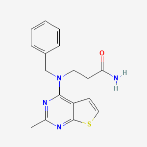 molecular formula C17H18N4OS B5902985 3-[benzyl(2-methylthieno[2,3-d]pyrimidin-4-yl)amino]propanamide 