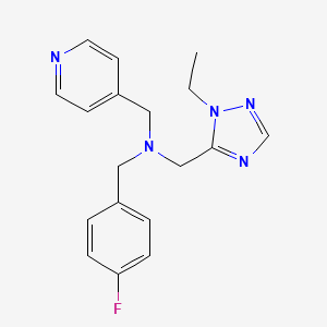 molecular formula C18H20FN5 B5902996 1-(1-ethyl-1H-1,2,4-triazol-5-yl)-N-(4-fluorobenzyl)-N-(pyridin-4-ylmethyl)methanamine 