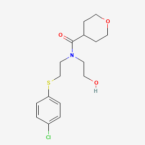 molecular formula C16H22ClNO3S B5903014 N-{2-[(4-chlorophenyl)thio]ethyl}-N-(2-hydroxyethyl)tetrahydro-2H-pyran-4-carboxamide 