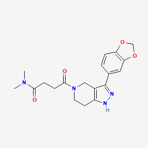 molecular formula C19H22N4O4 B5903022 4-[3-(1,3-benzodioxol-5-yl)-1,4,6,7-tetrahydro-5H-pyrazolo[4,3-c]pyridin-5-yl]-N,N-dimethyl-4-oxobutanamide 